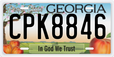 GA license plate CPK8846