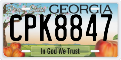 GA license plate CPK8847