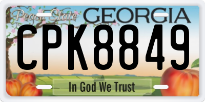 GA license plate CPK8849