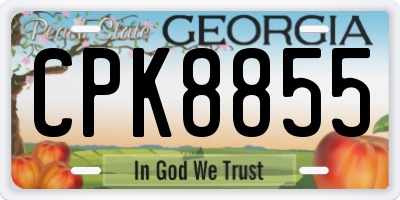 GA license plate CPK8855