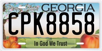 GA license plate CPK8858
