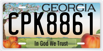 GA license plate CPK8861