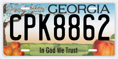GA license plate CPK8862