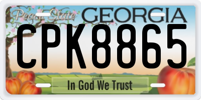 GA license plate CPK8865