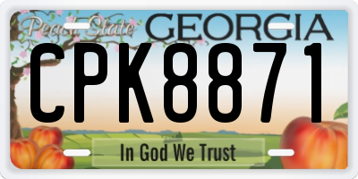 GA license plate CPK8871