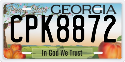 GA license plate CPK8872