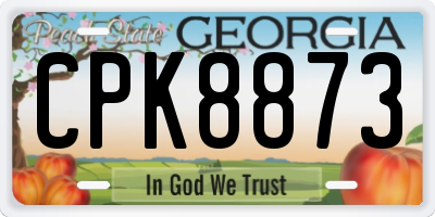 GA license plate CPK8873