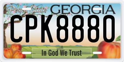 GA license plate CPK8880
