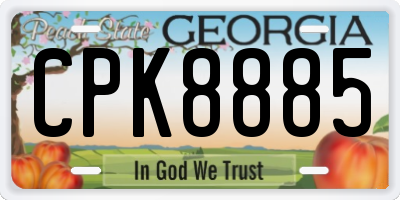 GA license plate CPK8885
