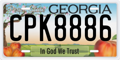 GA license plate CPK8886