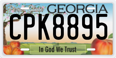 GA license plate CPK8895