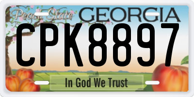 GA license plate CPK8897