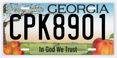 GA license plate CPK8901