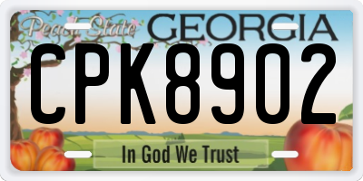 GA license plate CPK8902