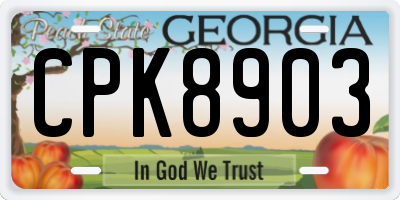GA license plate CPK8903