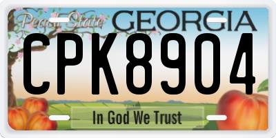 GA license plate CPK8904