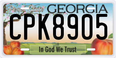 GA license plate CPK8905