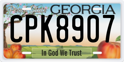 GA license plate CPK8907