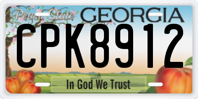 GA license plate CPK8912