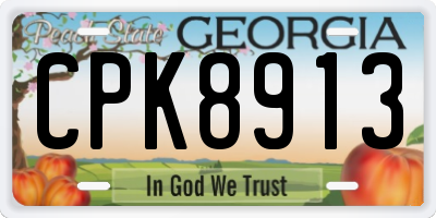 GA license plate CPK8913