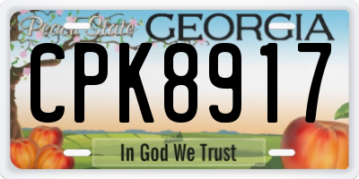 GA license plate CPK8917