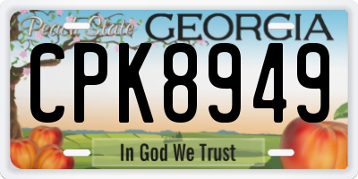 GA license plate CPK8949