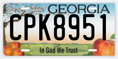GA license plate CPK8951