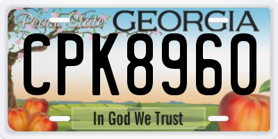 GA license plate CPK8960