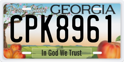 GA license plate CPK8961