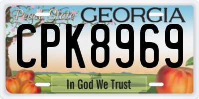 GA license plate CPK8969