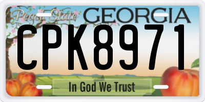 GA license plate CPK8971