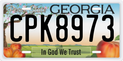 GA license plate CPK8973