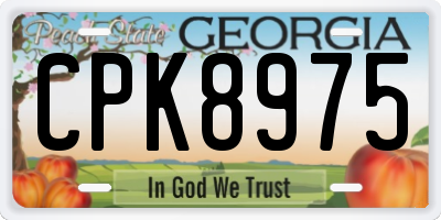 GA license plate CPK8975