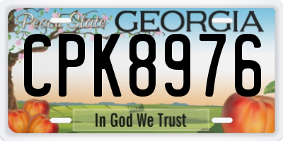 GA license plate CPK8976