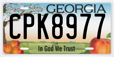 GA license plate CPK8977