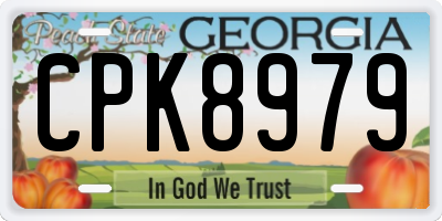 GA license plate CPK8979