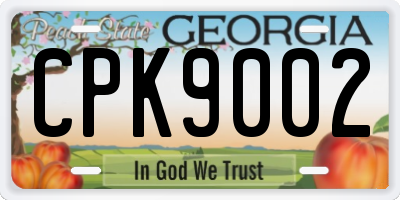 GA license plate CPK9002