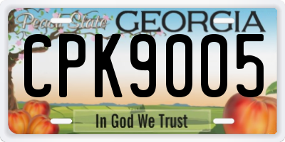 GA license plate CPK9005