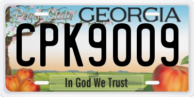 GA license plate CPK9009