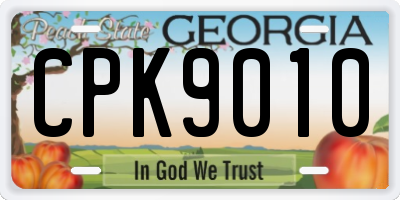 GA license plate CPK9010