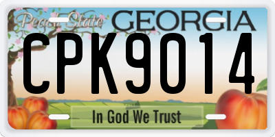 GA license plate CPK9014