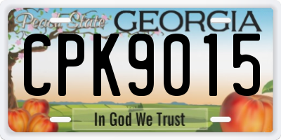 GA license plate CPK9015