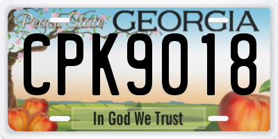 GA license plate CPK9018