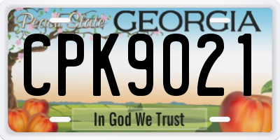 GA license plate CPK9021