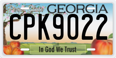 GA license plate CPK9022