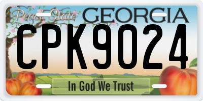 GA license plate CPK9024