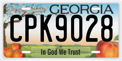 GA license plate CPK9028