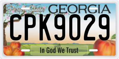 GA license plate CPK9029