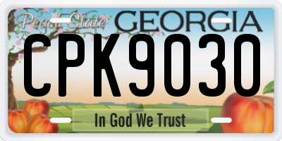 GA license plate CPK9030