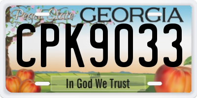 GA license plate CPK9033
